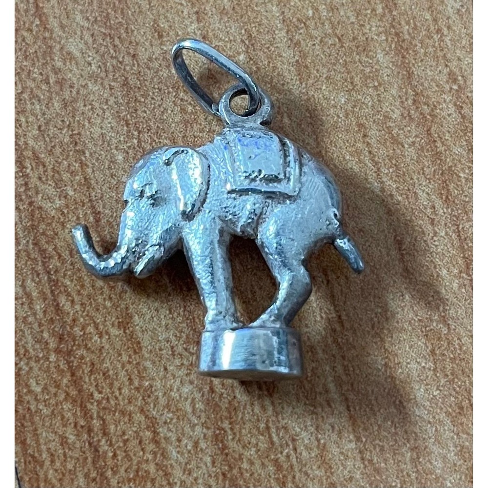 Vintage 925 Silver LUCKY TRUNK‎ UP Circus ELEPHANT Charm